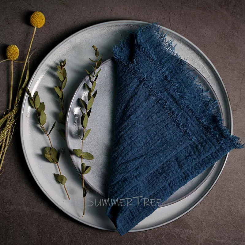 Blue Reusable Fabric Cotton Napkin 