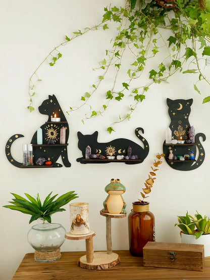 Animal Shaped Moon Phase Crystal Wall Shelf
