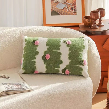 Embroidered Floral Throw Pillow Cover – Boho Decorative Cushion Cover for Sofa, Bed, or Chair | Housewarming Gift