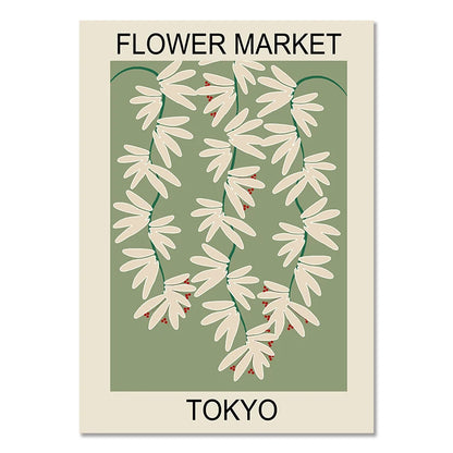 Flower Market Canvas Print – Botanical Wall Art for Boho Home Decor