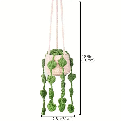 Handmade Crochet Succulent Car Hanging