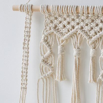 Macramé Wood Hanging Wall Shelf