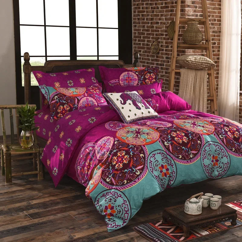 Vibrant Boho 3 Piece Duvet Cover & Pillowcases Set