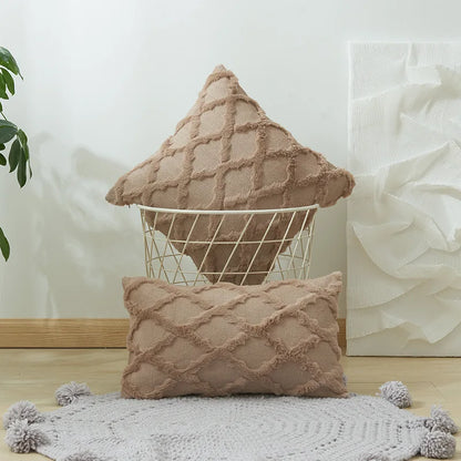 Plush Wool-Inspired Throw Pillow Cover – Soft Textured Accent for Cozy Boho Spaces