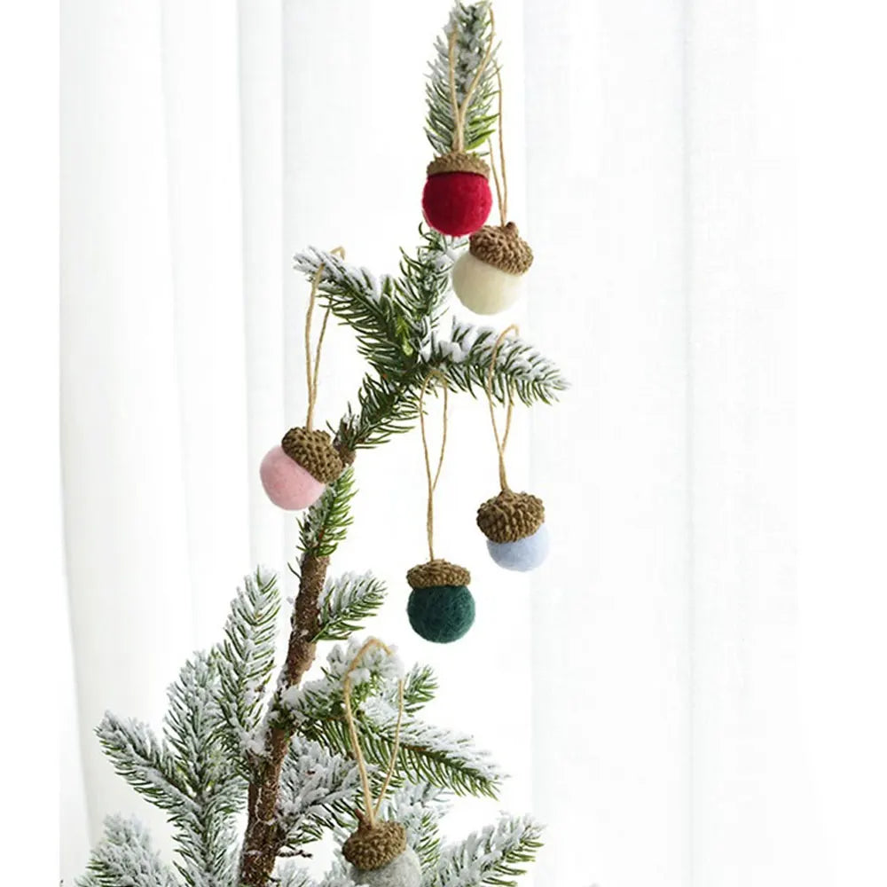 Wool Felt Acorn Ornaments – Set of 6