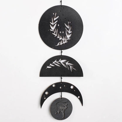 Wooden Wall Hanging Moon Phase Garland Wall Decor Hanging Ornaments Decoration Boho Home Decor for Nursery Ornament Gift