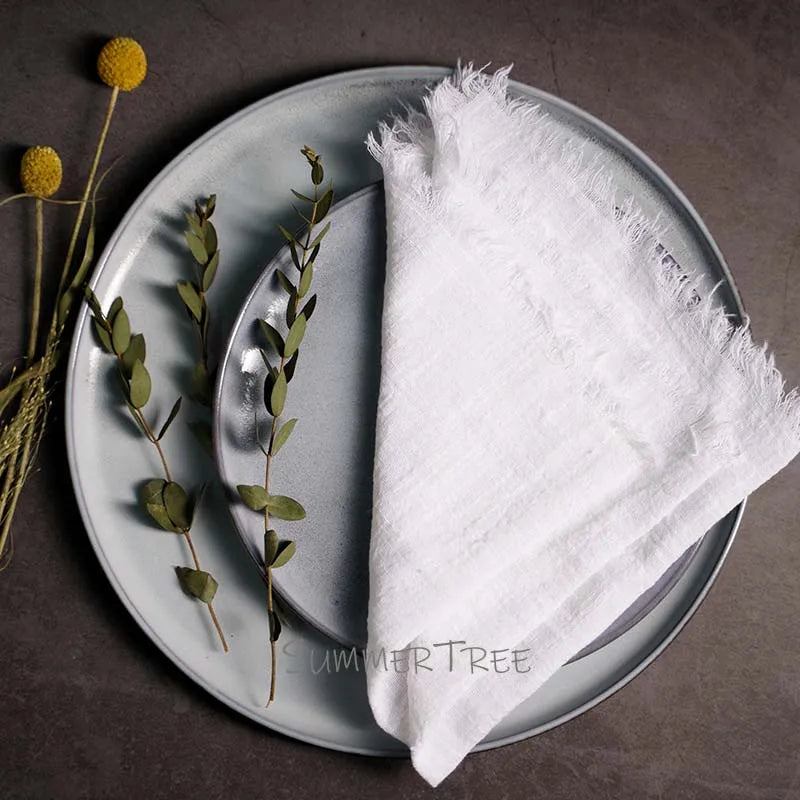 White Reusable Fabric Cotton Napkin 