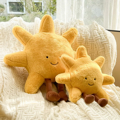 Plush Moon & Sun Throw Pillow – Soft Boho Home Decor for Sofa, Bedroom & Kids' Room