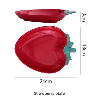 Hand-Painted Fruit Ceramic Bowl – Cute Pineapple, Strawberry, or Lemon Design