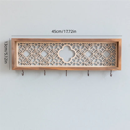 🏡 Fairytale Town Wall Hook Rack – Boho Wooden Key Holder & Decorative Village Scene Organizer