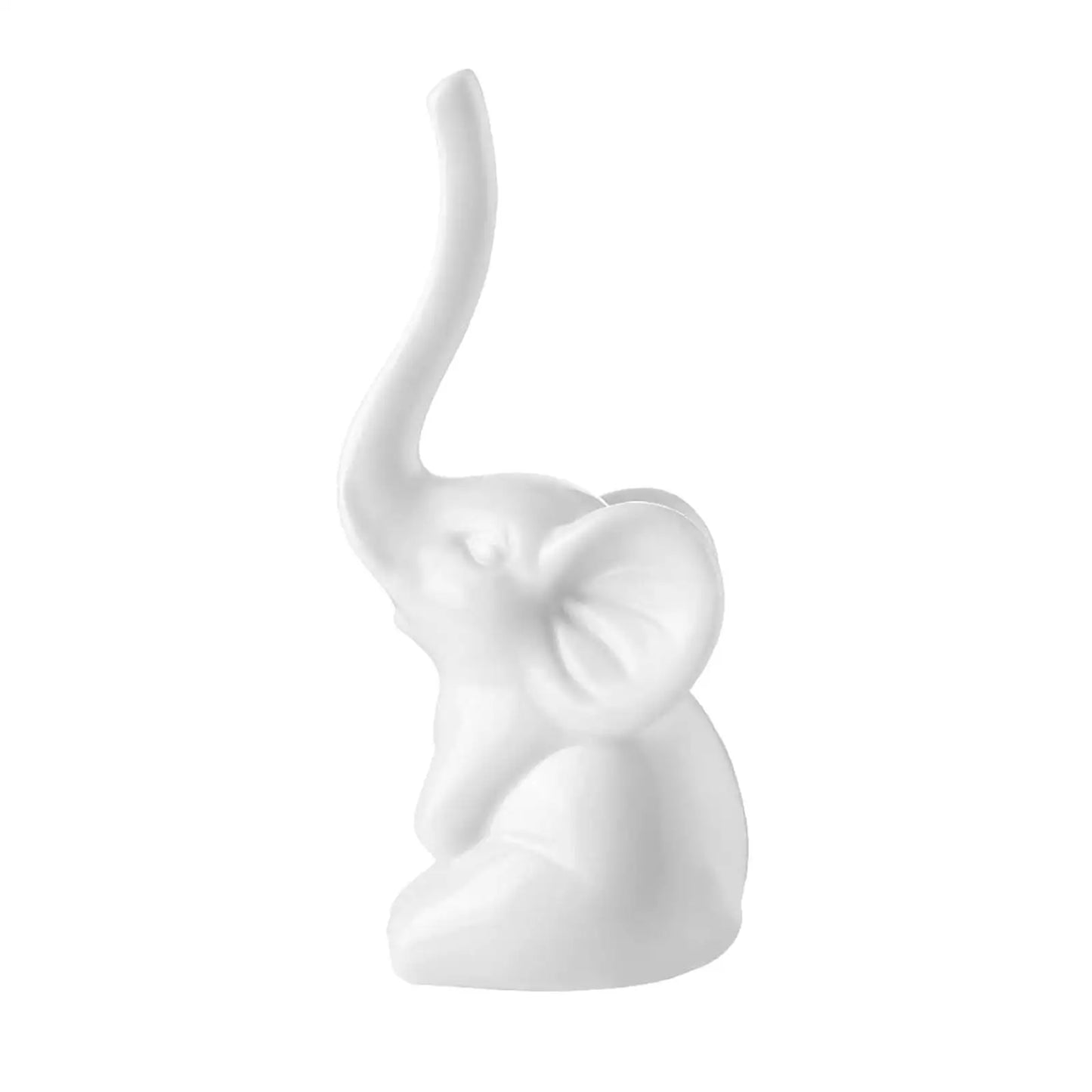 Porcelain Elephant Ring Holder – Small & Lightweight Jewelry Display for Nightstand or Dressing Table