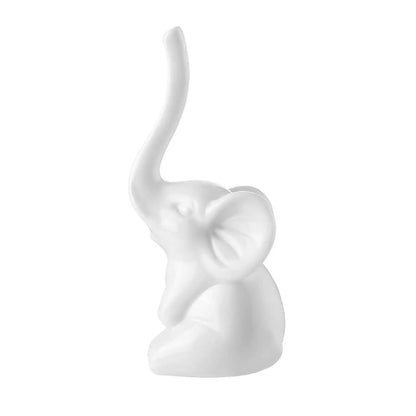 Porcelain Elephant Ring Holder – Small & Lightweight Jewelry Display for Nightstand or Dressing Table