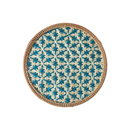 Hand-Woven Bamboo Boho Placemats – Round Rattan Table Mats for Rustic Kitchen