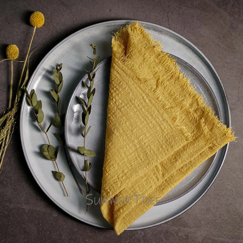 Mustard Yellow Reusable Fabric Cotton Napkin 