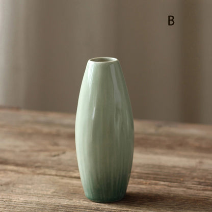 simple ceramic vase teal decoration, living room home dining table decor, hydroponic plant small vase boho home decor