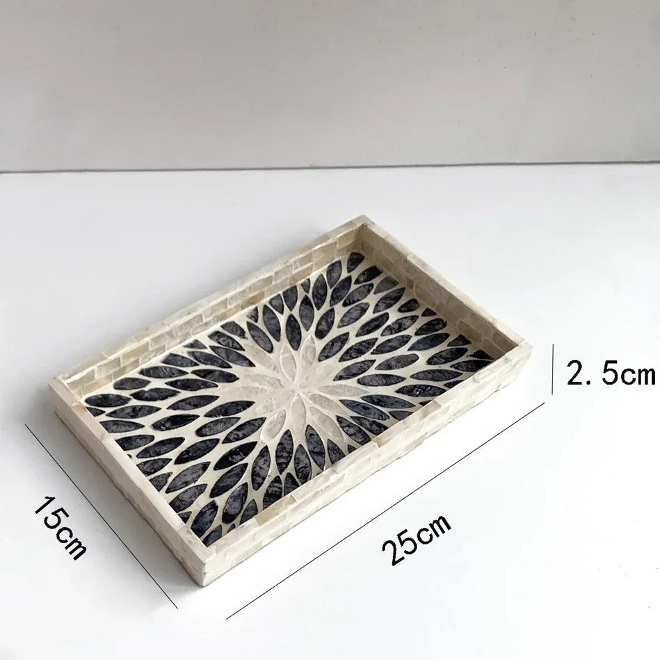 Handmade Shell Tray – Oval & Rectangular Decorative Jewelry Organizer for Boho Home Decor Bathroom or Bedroom - Housewarming Gift