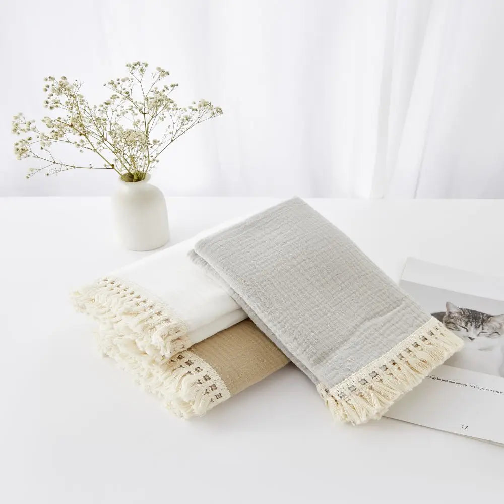 🌿 Cotton Muslin Swaddle Blanket – Soft, Breathable & Boho-Inspired for Newborns