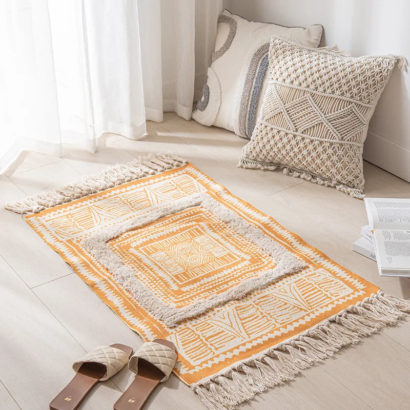 🌿 Boho Striped Moroccan Rug – Soft & Stylish Floor Accent for Any Room