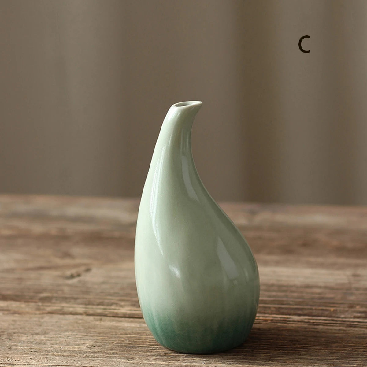 simple ceramic vase teal decoration, living room home dining table decor, hydroponic plant small vase boho home decor