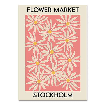 Flower Market Canvas Print – Botanical Wall Art for Boho Home Decor