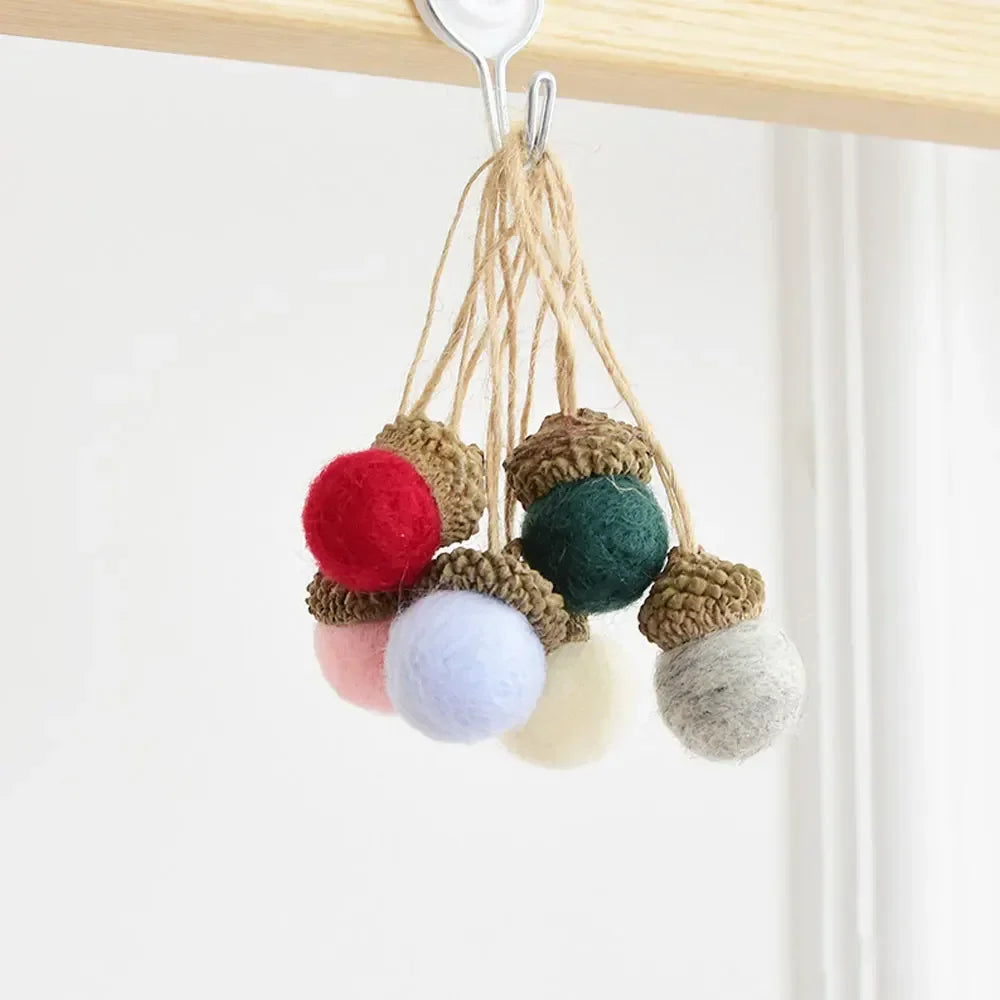Wool Felt Acorn Ornaments – Set of 6