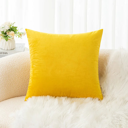 Velvet Pillowcase Sofa Cushion Cover – Solid Color Throw Pillow Case for Living Room