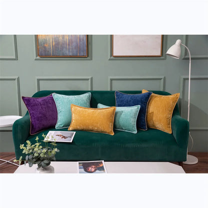 Luxury Chenille Throw Pillow Cover - Forest Green