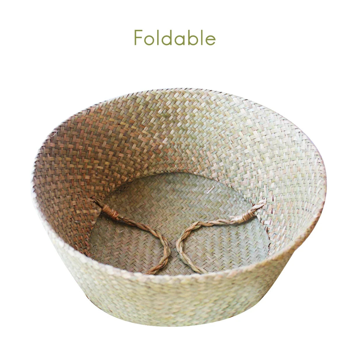 Boho Home Decor Seaweed Wicker Basket – Eco-Friendly Rattan Hanging Flowerpot & Storage Basket
