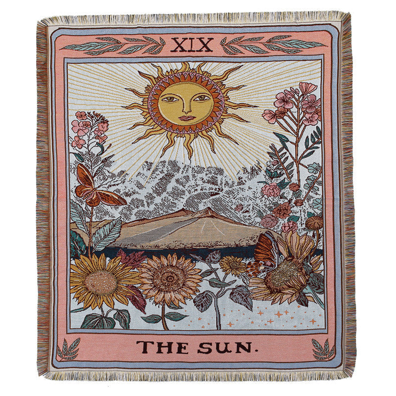 Tarot Tapestry Blanket – Boho Woven Throw for Sofa, Bed, Picnic & Travel