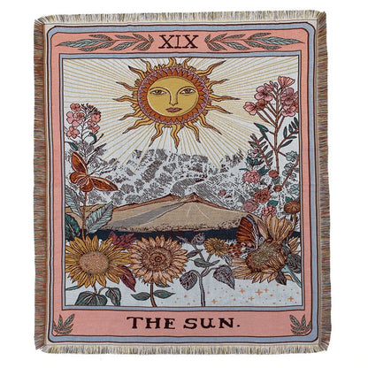 Tarot Tapestry Blanket – Boho Woven Throw for Sofa, Bed, Picnic & Travel