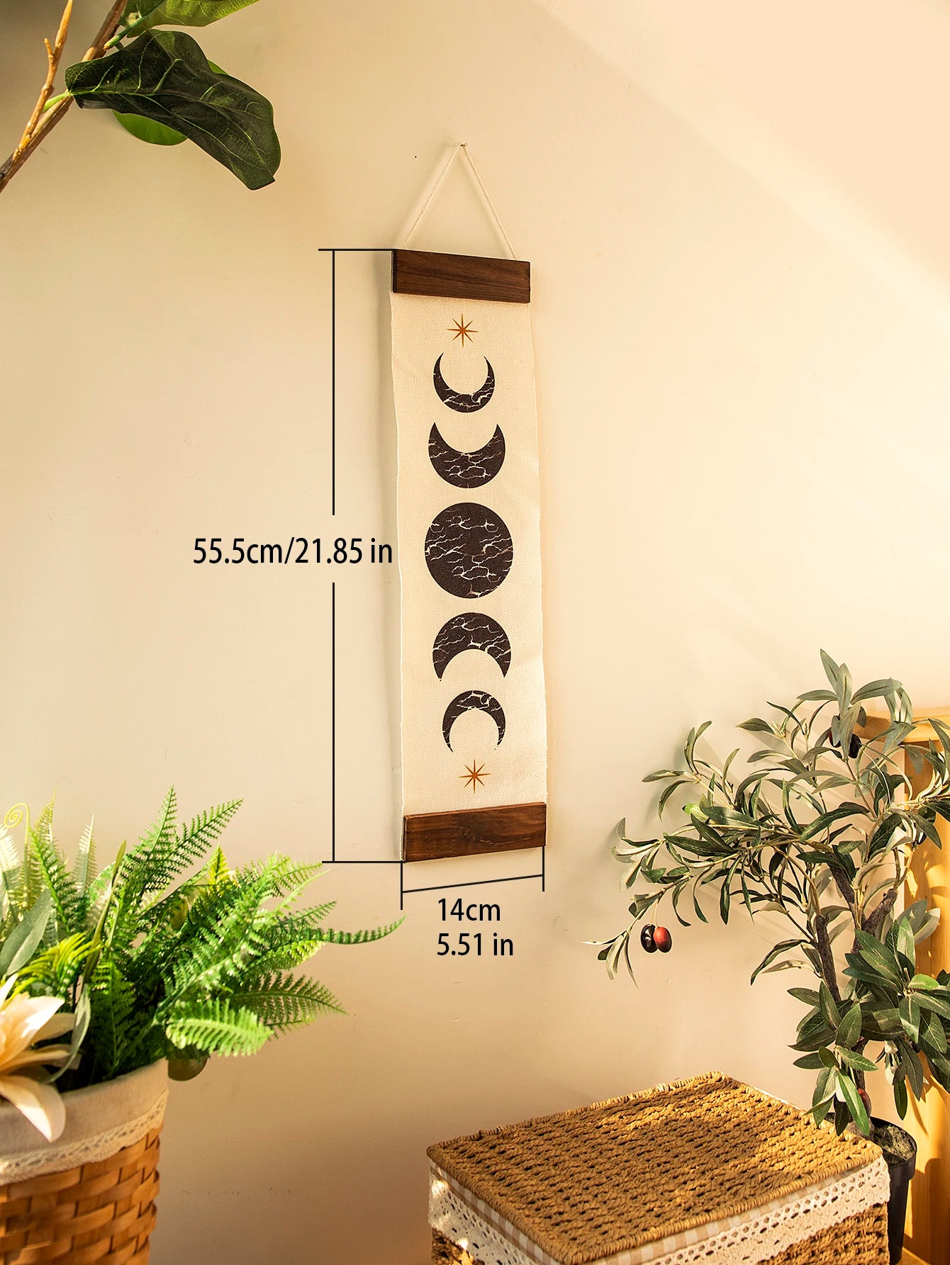 Moon Phase / Butterfly Tapestry Boho Home Decoration Wall Decor Fabric Wall Hanging Living Room Bedroom Decor Aesthetic Macrame Wall Hanging