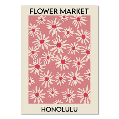 Flower Market Canvas Print – Botanical Wall Art for Boho Home Decor
