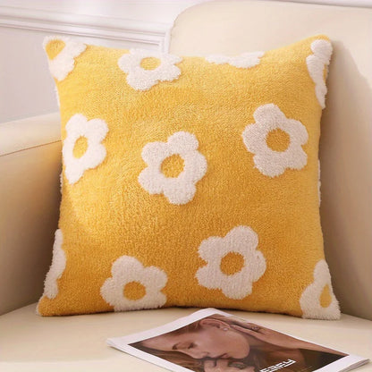 🌸 Light Luxury Floral Throw Pillow Cover – 18x18 Inch Plush Square Cushion