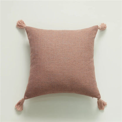 Linen Feel Tassel Pillow Cover – Cushion Cover for Sofa, Bed & Chair | Summer Boho Home Decor