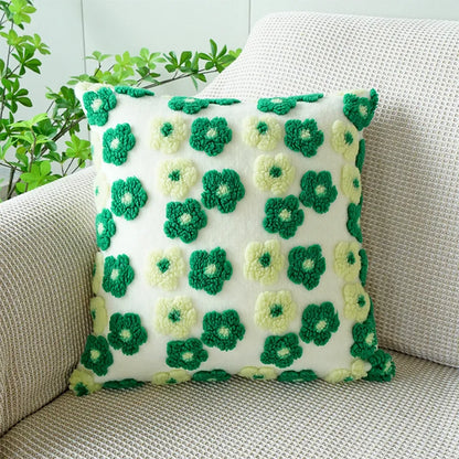 Embroidered Floral Throw Pillow Cover – Boho Decorative Cushion Cover for Sofa, Bed, or Chair | Housewarming Gift