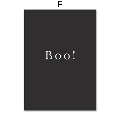 Fall Halloween Skull & Plant Canvas Wall Art Prints