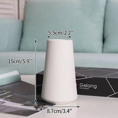 My Boho Home Modern White Ceramic Vase – Minimalist Decorative Vase for Pampas Grass, Flowers & Home Accents