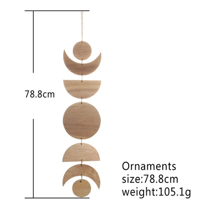 Wooden Wall Hanging Moon Phase Garland Wall Decor Hanging Ornaments Decoration Boho Home Decor for Nursery Ornament Gift