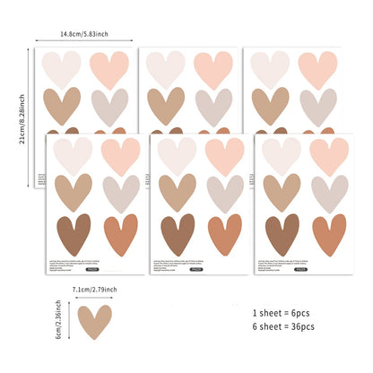 Boho Home Decor Heart & Sun Vinyl Wall Stickers – Creative Nursery Wall Art Decals for Baby or Living Room