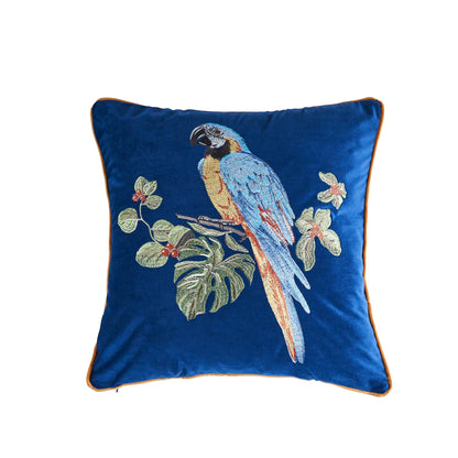 Embroidered Velvet Animal Cushion Cover – Luxurious Dutch Velvet Throw Pillow Case for Boho Home Decor