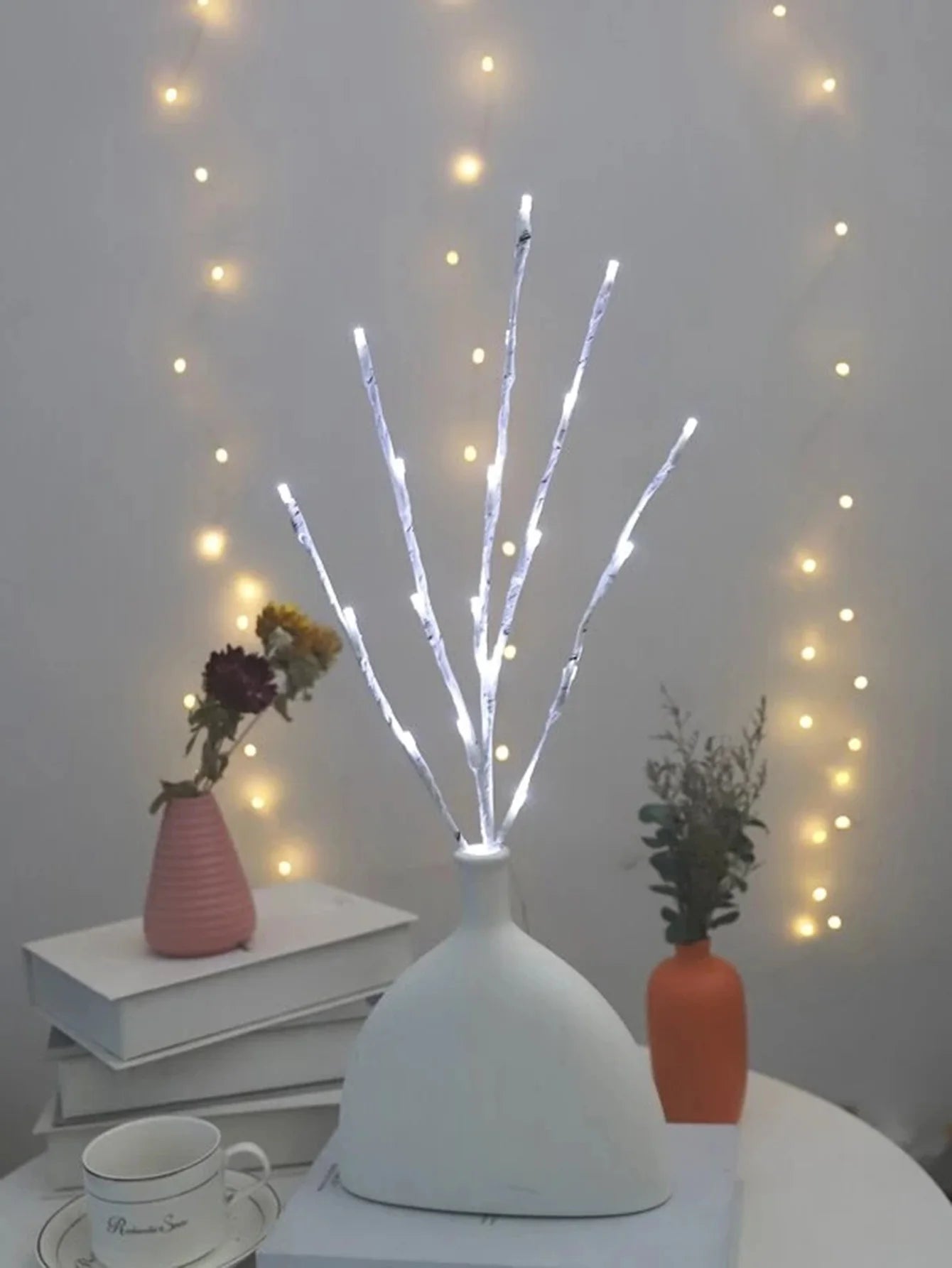 1 PC White Birch Branch Light LED Festive Lights Battery Operated For Christmas Party Wedding Decoration Home Decor Twig Boho Warm Lighting