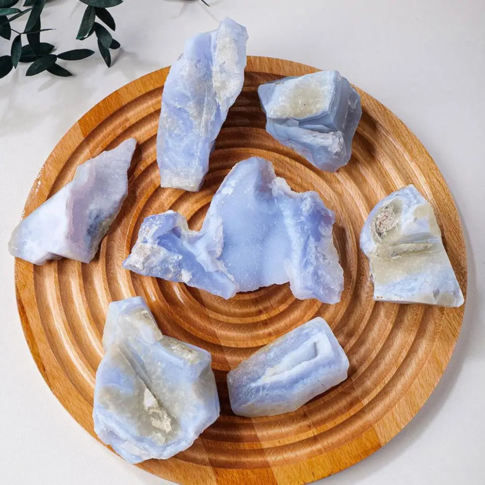 Blue Agate Rough Vase Filler Rocks Natural Mineral Ore Blue Lace Agate Crystal For Bonsai Fish Tank Flower Pot Decoration