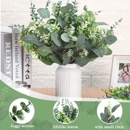 120-Piece Mixed Artificial Eucalyptus Bundle – Boho Home Decor Greenery