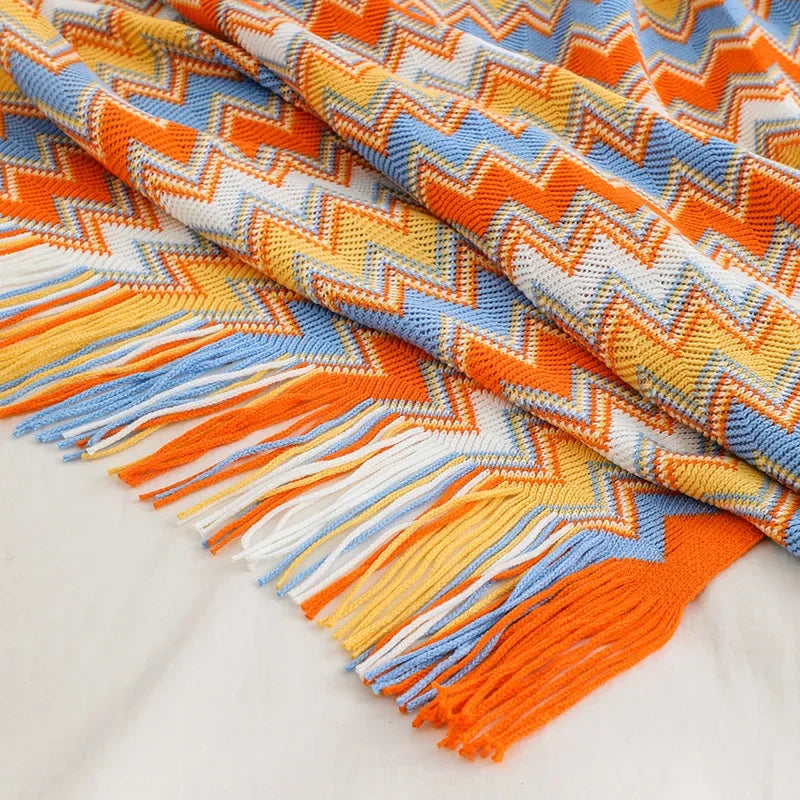 My Boho Home Decor Bohemian ZigZag Blanket