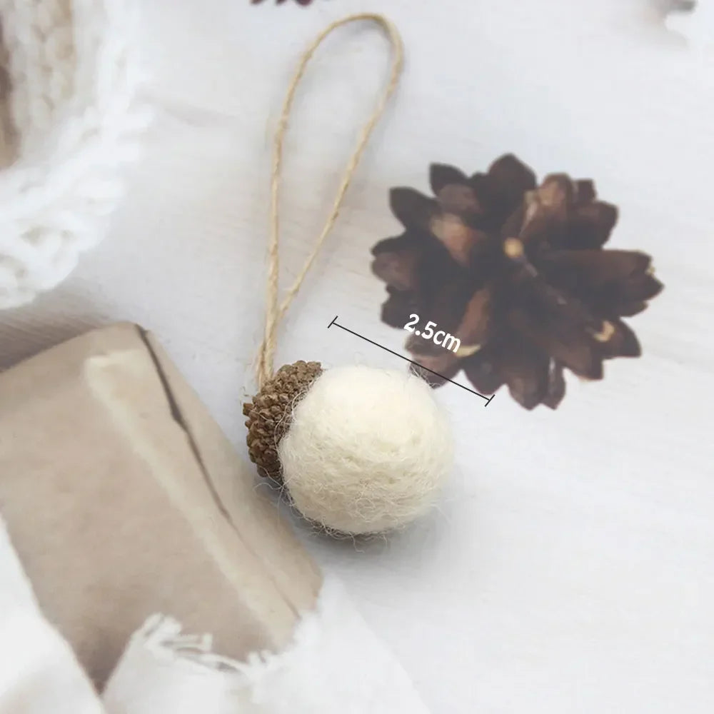 Wool Felt Acorn Ornaments – Set of 6