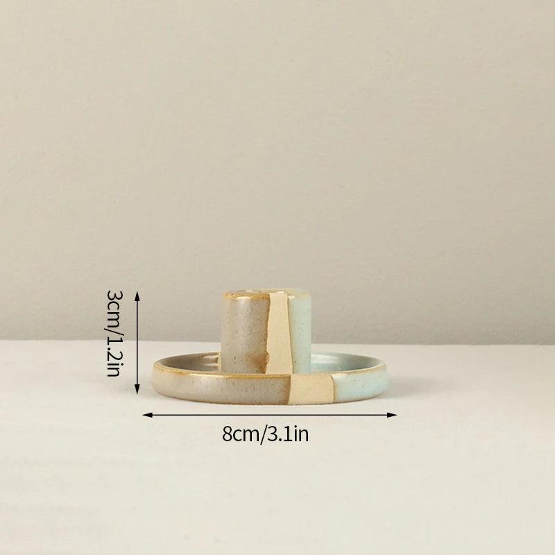 Ceramic Candlestick Nordic Candle Holder Home Decoration Boho Decor Clay Pottery
