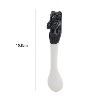 Ceramic Cat Hanging Spoon – Cute Animal Coffee & Dessert Spoon for Cat Lovers