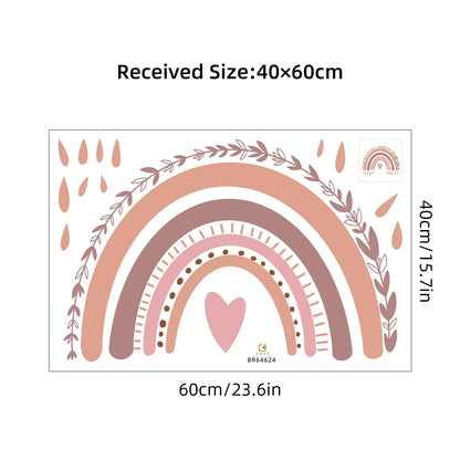 Cartoon Boho Rainbow Heart Wall Sticker Children Room Decor for Kids Room Bedroom Nursery Girls Gift Home Decoration Wall Decal