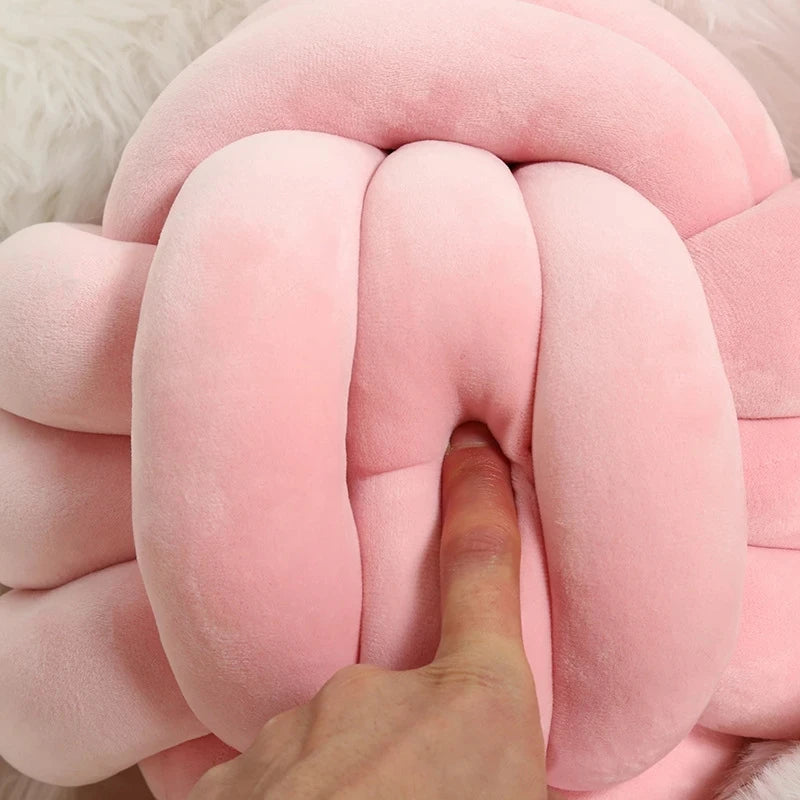 Knot Ball Throw Pillow – Soft Plush Cushion for Kids & Adults Boho Home Decor
