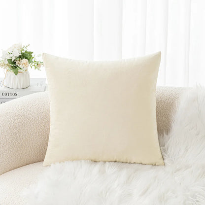 Velvet Pillowcase Sofa Cushion Cover – Solid Color Throw Pillow Case for Living Room
